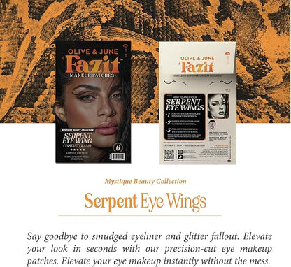 Fazit Makeup Patches - Halloween Serpent Eye Wings - Glow Up Make-Up Patches - Cute Glitter Makeup Accessories for Women - Cosmetic Glitter for Face