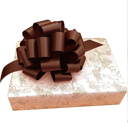 Large Chocolate Brown Pull Bows - 9" Wide, Set of 6, Fall Decor, Wreath Decoration Ribbons, Thanksgiving, Autumn, Christmas Presents, Gift Basket, Halloween, Fundraiser, Decoration, Classroom, Office