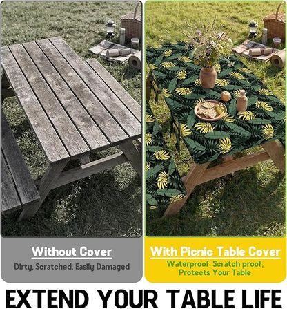 Picnic Table Cover with Bench Covers Vinyl Table Cloth Camping Lovers Essentials Camper Rv Car Travel Accessories Accessory Overlanding Must Haves Outdoor Gadgets Road Trip Tools Stuff Gear Equipment