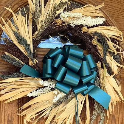 Large Teal Blue Pull Bows - 9" Wide, Set of 6, Christmas, Gift Bows, Gift Basket, Presents, Cancer Awareness, Fundraiser, Birthday, Decoration, Classroom, Office, Christmas, Easter, Spring