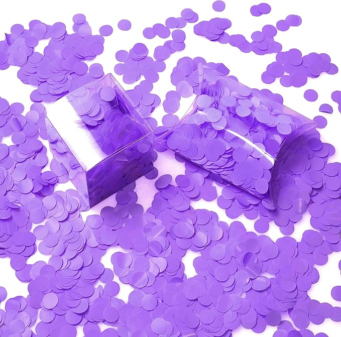 Purple Metallic Foil Round Table Confetti Decor Circle Dots Mylar Table Scatter Confetti Under the Sea Baby Shower Women Birthday Wedding Bachelorette Graduation Party Confetti Decorations, 60g
