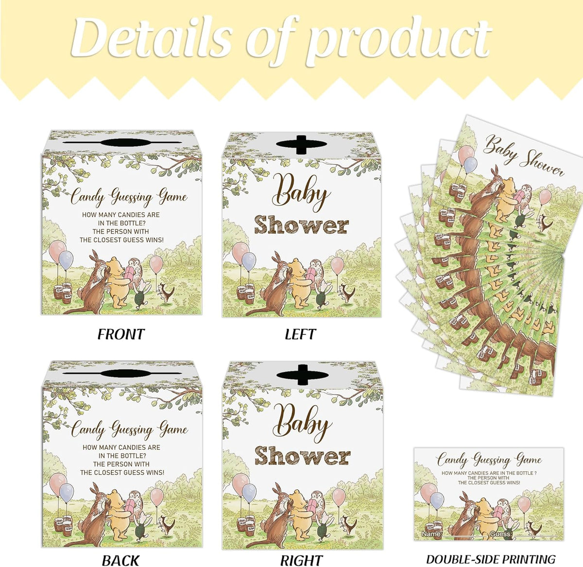 Winnie Baby Shower Decorations-the Pooh Baby Shower Games-Winnie Party Decorations-Guess How Many Candies Baby Shower Decorations,green