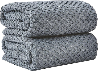Great Bay Home Oversized Bath Sheets - 100% Cotton 2 Pack 68x35 Extra Large Towel - Absorbent, Durable, Quick-Dry Towels for Bathroom (Blue)