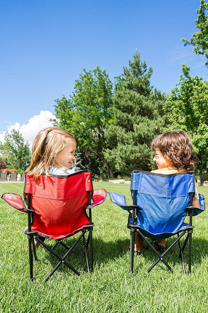 Pacific Play Tents – Kids Folding Chair, 100 lbs. Weight Capacity - Ruby Red