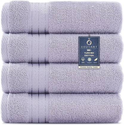 COZYART Lavender Hand Towels for Bathroom 4 Pcs, 13x30 Cotton Guest Hands Towel Set Super Soft Absorbent Durable 650 GSM for Daily Use