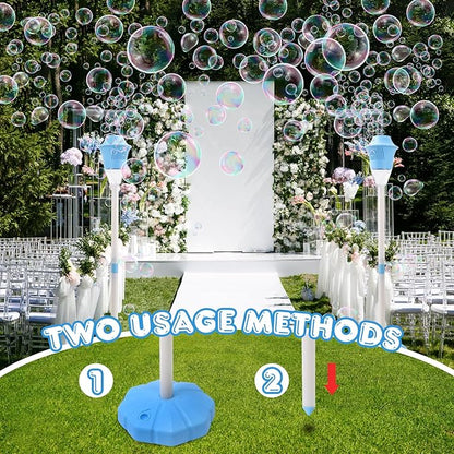 Palksky Bubble Machine with Lights for Outdoor - 2Pack, Height 47 Inches Bubbles Blower Maker for Kids Toddlers, Battery Automatic Bubbles Blower Maker for Outdoor/Indoor Wedding Birthday Party