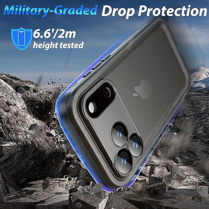 SPORTLINK for iPhone 17 Pro Case - IP68 Waterproof Military Protective Full Body Heavy Duty Shockproof 360 Sealed Dustproof with Camera Screen Protector Phone Cover for iPhone 17 Pro 6.3" Black