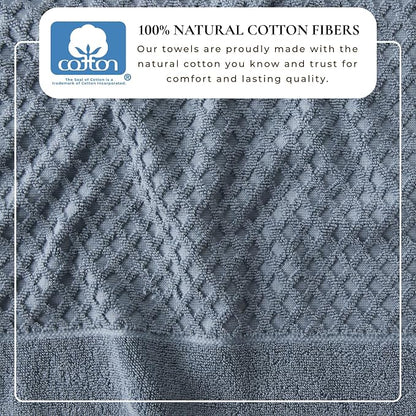 Great Bay Home Oversized Bath Sheets - 100% Cotton 2 Pack 68x35 Extra Large Towel - Absorbent, Durable, Quick-Dry Towels for Bathroom (Blue)