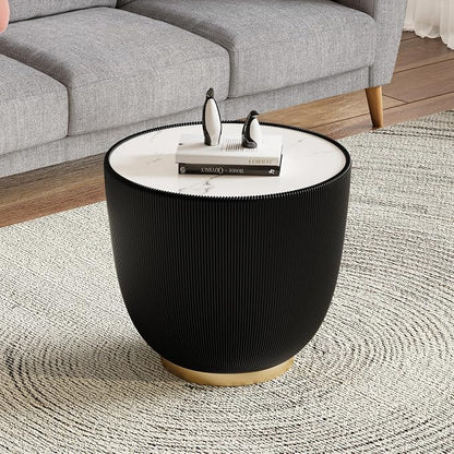SSLine Bowl-Shape Small Coffee Table Modern Sintered Stone Top Coffee Table in