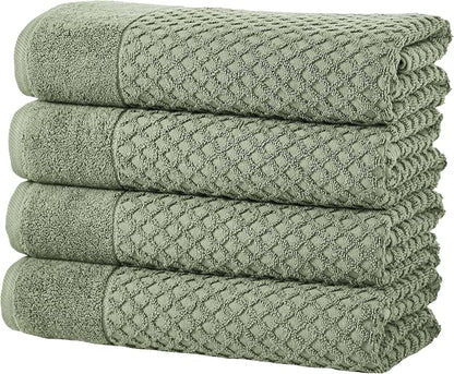 Great Bay Home Bath Towels - 100% Cotton 4 Pack 54x27 Bath Towel Set - Absorbent, Durable, Quick-Dry Towels for Bathroom (Eucalyptus)