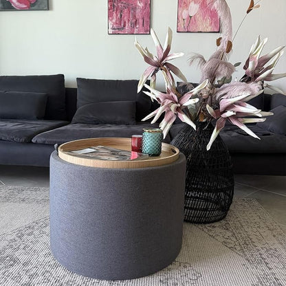 HOMCOM Round Storage Ottoman