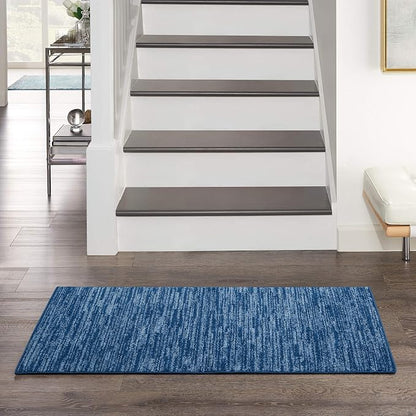 Nourison Home Nourison Essentials Navy Blue 2' x 4' Area Rug - Easy Clean, Non Shedding, Bed Room, Living Room, Dining Room, Kitchen (2' x 4')