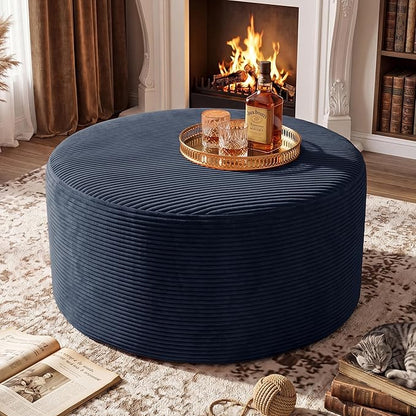 BSHOMGI Coffee Table Round Ottoman, Oversized Footrest