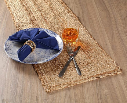Goroly Home Reversible Jute Braided Table Runner - Farmhouse Burlap, Eco-Friendly Rustic Vintage Dining Table Runner, Table Decor, Handwoven, Natural Fiber, Sustainable - 13x72 Inch, Natural