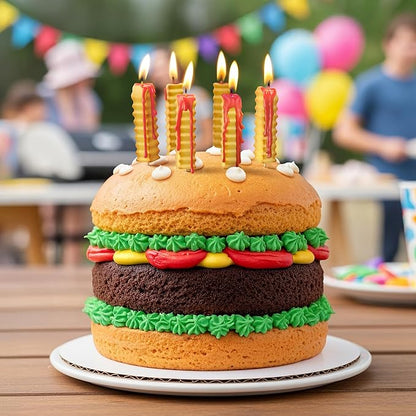 Genuine Fred HOT and Crispy French Fry Party Candles, Set of 6, Ketchup Drip Melting Effect, Fun Birthday Cake Toppers and Food-Themed Celebration Decor