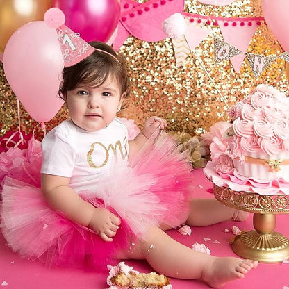 MAMUXI Butterfly 1st Birthday Hat - Little Princess First Birthday Decorations, 3D Pink Butterfly Sweet Party Hat