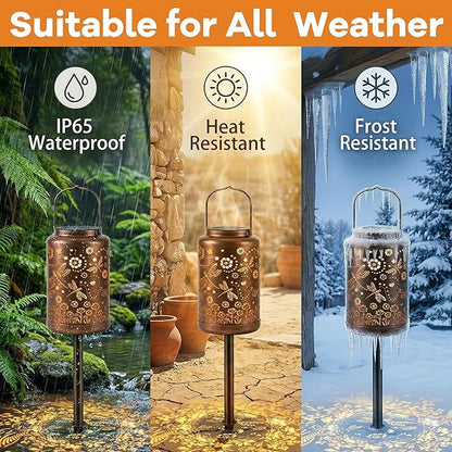Dragonfly Solar Lanterns Outdoor Waterproof,Birthday Gifts for Women Mom Grandma,Decorative Hanging Garden Decor for Yard, Patio, Backyard, Porch