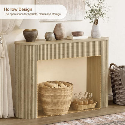 MECHYIN 47" Console Table, Fluted Sofa Table
