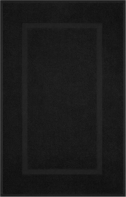 Cotton Paradise 100% Cotton Turkish Bathmat Set, Soft Absorbent Quick Dry, 2 Piece 20x34 Bathmat Floor Set, Coal Black