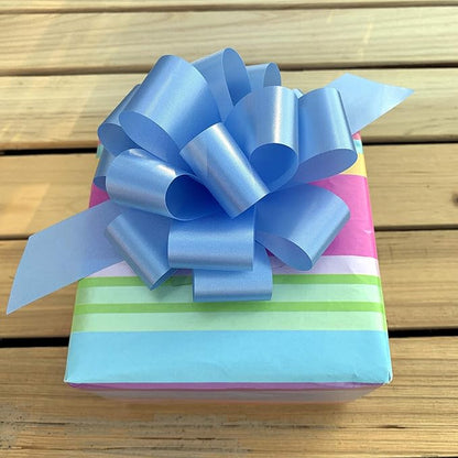 Light Blue Decorative Gift Pull Bows - 5" Wide, Set of 10, Spring, Baby Shower, Summer, Wreath, Swag, Garland, Gift Basket, Presents, Birthday, Fundraiser, Christmas, Easter