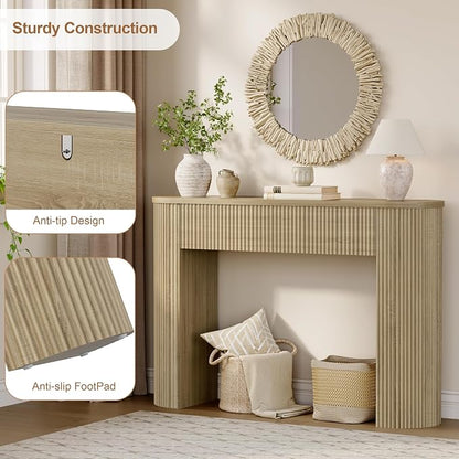 MECHYIN 47" Console Table, Fluted Sofa Table