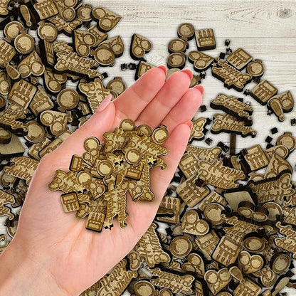 Confetti - Engraved Wood - Rustic Wooden Wedding Decor Party Table Scatter Decorations (Happy Birthday)