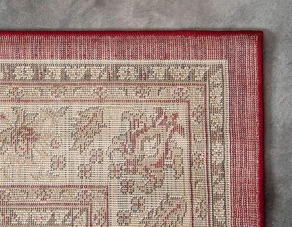 Unique Loom Sialk Hill Collection Area Rug - Washington (4' 1" x 6' 1" Rectangle Burgundy/Cream)