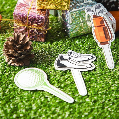 Golf Theme Cupcake Toppers Golf Shoe Cupcake Picks Golf Bag Toothpicks Golf Ball Birthday Cake Decorations for Baby Shower Party Favors Supplies (48 Pcs)