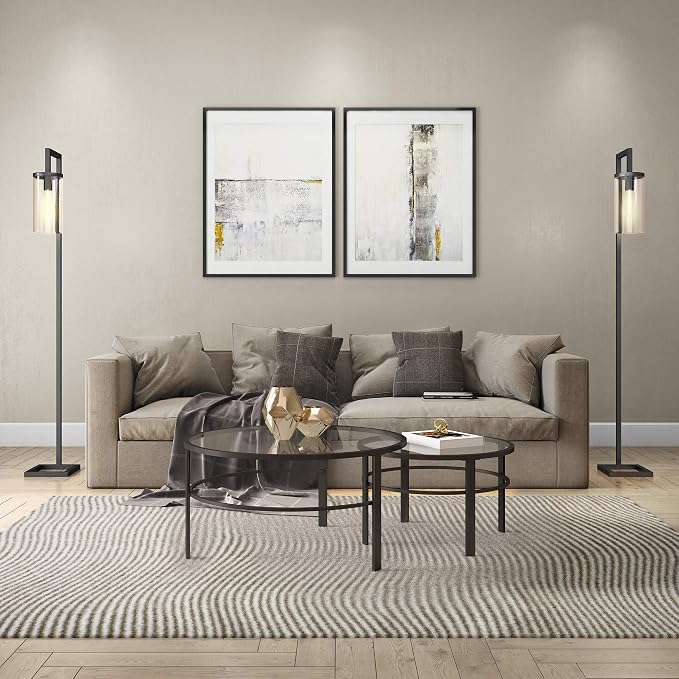 Henn&Hart Round Nested Coffee Table in Blackened Bronze, Coffee Table coffee