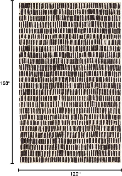 Dash and Albert Roark Wool Area Rug - 9.5 X 13.5 Charcoal Geometric Hand Tufted Accent Rug - Durable, High Traffic Areas Hallway, Living Room, Stairs - Premium Luxury Hotel Quality Soft Breathable