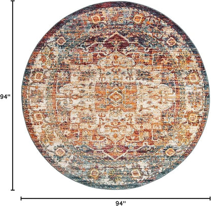 Unique Loom Isabella Collection Area Rug - Adjani (7' 10" Round, Multi/ Beige)