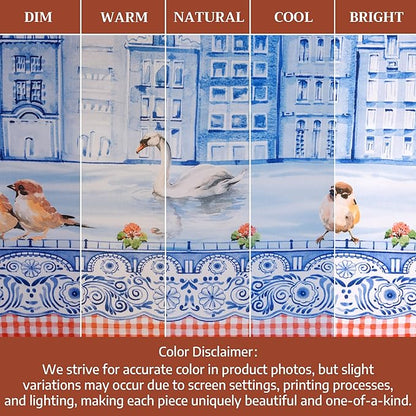 Maison d' Hermine Table Cloth Round Table 100% Cotton 69 Round Inches Tablecloth Reusable Decorative for Dining Room Farmhouse Home Valentines Day Decorations Spring Summer - Amsterdam Canals