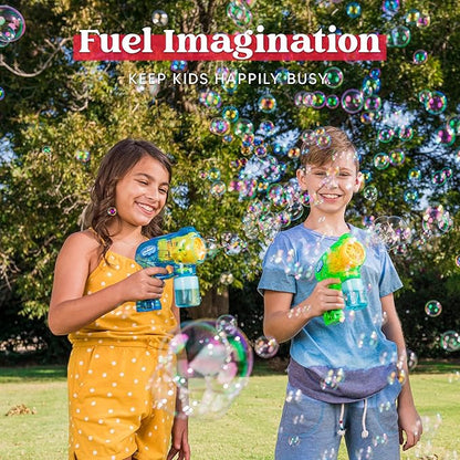 JOYIN 2 Bubble Guns Blaster Kit with 2 Solution for Kids, Automatic Bubble Maker Blower Machine for Party Favors, Birthday, Outdoor & Indoor Activity, Summer Toy