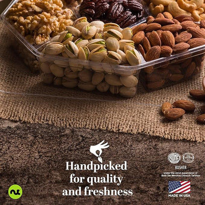 NUT CRAVINGS - Halloween Treats For Adults Mixed Nuts Gift Basket in Green Gold Box (7 Assortments, 1 LB) Holiday Xmas Christmas Food Arrangement, Healthy Snack Care Package, Food Assortments
