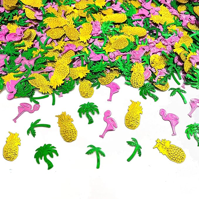 Werich Summer Hawaiian Flamingo Party Confetti Foil Metallic Sequins Table Confetti Tropical Jungle Safari 1st Birthday Baby Shower Wedding Party Sprinkles Confetti Decorations