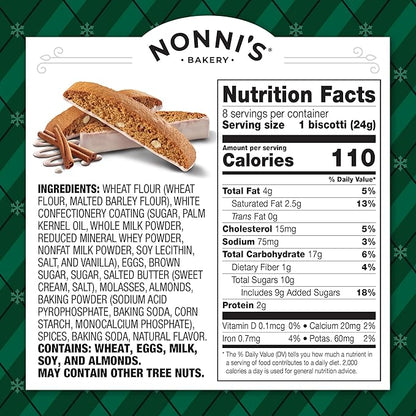 Nonni's Gingerbread Biscotti Holiday Cookies - 6 Boxes Gingerbread Cookies - Gingerbread Christmas Cookies w/Almonds & White Icing - Biscotti Individually Wrapped Cookies - Italian Cookies - 6.88 oz