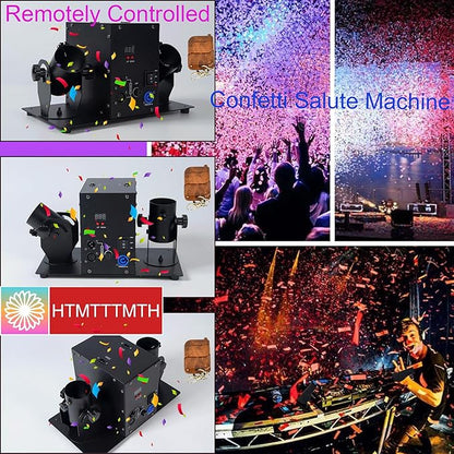 Electric Confetti Launcher Confetti Shooter with Wireless Remote for DJ Party Nightclub Wedding Stage Concert Event Show