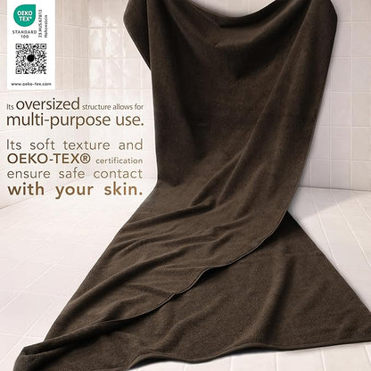 Cotton Paradise 100% Cotton Turkish Towel, Soft Absorbent Quick Dry, 40x80 Oversized Bath Sheet Towel, Chocolate Brown
