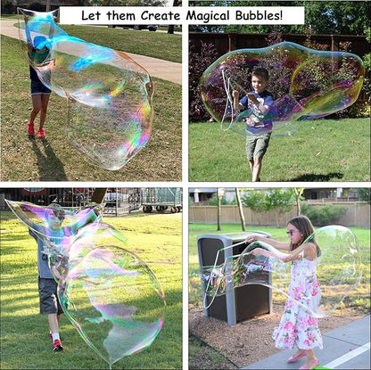 | Made in USA | Includes Two Wooden Wands, a Tips/Tricks Booklet, and 1 Large Bottle of Bubble Mix - Makes Gallons of Big Bubble Solution for Parties and Fun (Party: 2 Wands and Large Mix)