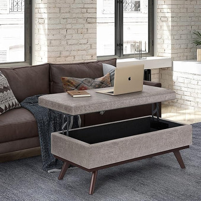 SIMPLIHOME Owen Lift Top Coffee Table Storage Ottoman