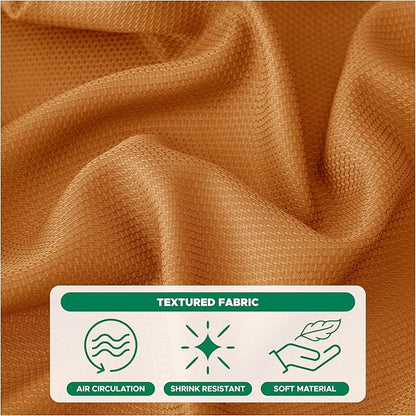 Biscaynebay Fall Tablecloth Textured Fabric 90x132 Inch Rectangular, Bronze Thanksgiving Autumn Harvest Water Resistant Fabric Tablecloths for Kitchen, Dining, Wedding, Parties Machine Washable
