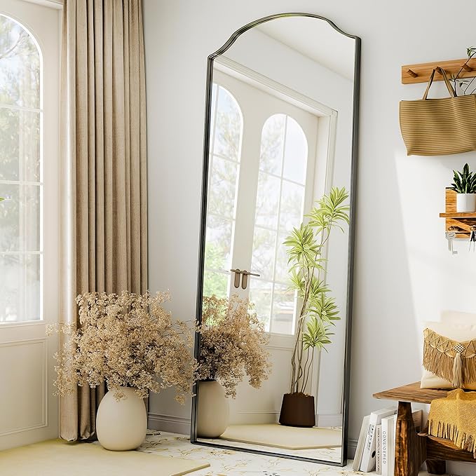 Full Length Mirror,Full Body Mirrors with Stand,32 x 71 Inch Wall Mirror Full Length for Bedroom Living Room Black