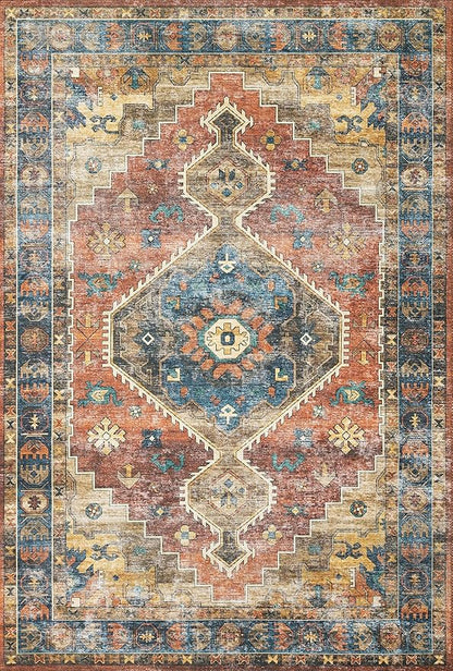 Loloi Skye Collection SKY-11 Rust/Blue 2'-6" x 10'-0" Runner Rug