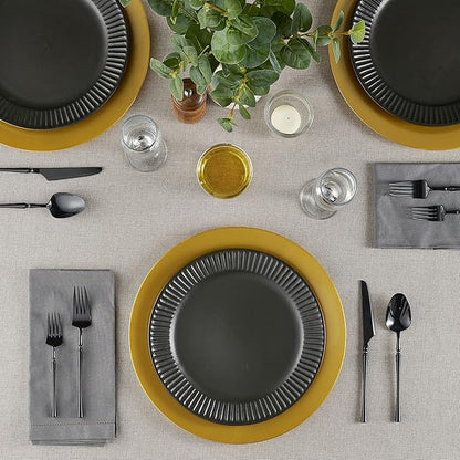13'' Party Chargers Large Plates & Platters Great for Elegant Party's Weddings Tableware Great for Serving dish Gold Pack of 12