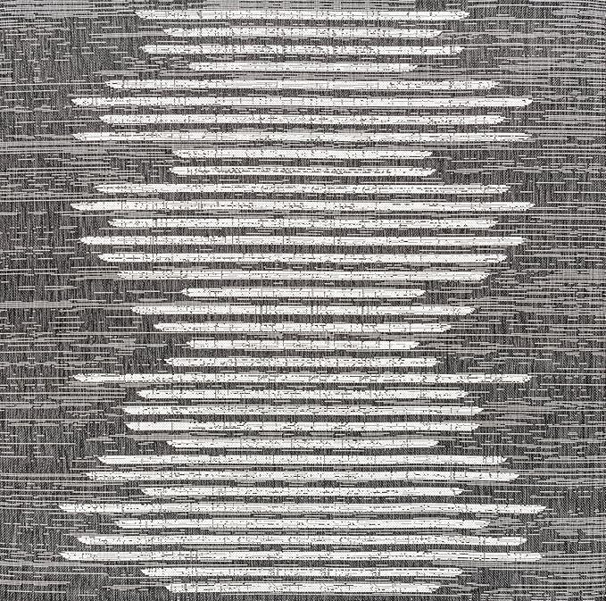 JONATHAN Y Stripe Geometric Indoor Outdoor Square Area Rug 3X3 Black/Ivory, Zolak Berber for Backyard, Patio, Porch, Easy-Cleaning, High Traffic, Pet-Friendly, Non-Shedding (SMB124E-3SQ)