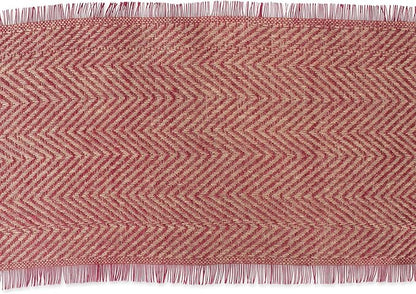 DII Jute Burlap Collection Kitchen Tabletop, Table Runner, 14x108, Chevron Barn Red