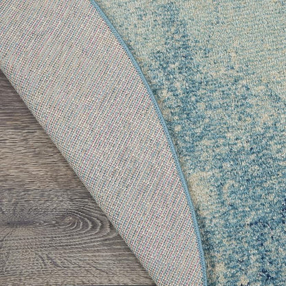 Nourison Home Passion Navy/Light Blue 8' x Round Area-Rug, Modern, Abstract, Easy-Cleaning, Non Shedding, Bed Room, Living Room, Dining Room, Kitchen, (8' Round)