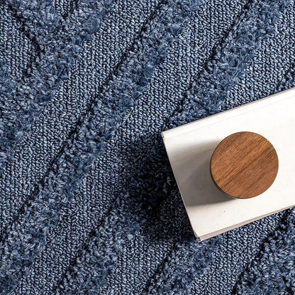 Nuloom Risette Blue, 10' x 14', Geometric, Soft and Gentle, High Traffic, Stain Resistant, Easy Clean, Durable Area Rug for Bedroom, Living Room, Dining Space, Den, Foyer, Entryway