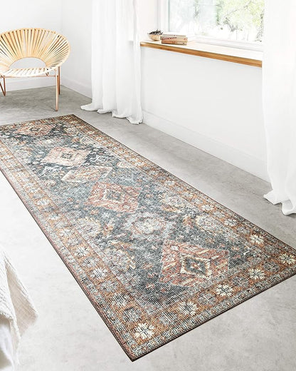 Loloi Skye Collection SKY-10 Sea/Rust 2'-6" x 10'-0" Runner Rug