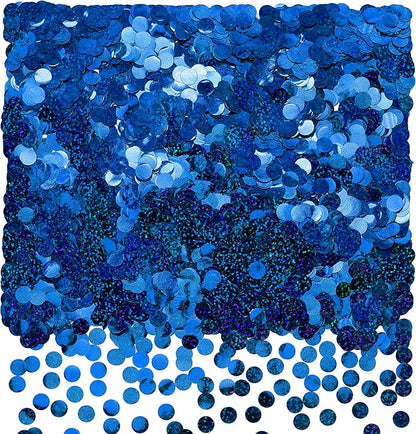 Sparkle Blue Foil Metallic Round Table Confetti Decor Circle Dots Mylar Table Scatter Confetti Wedding Bachelorette Under the Sea Ocean Theme Baby Shower Birthday Party Confetti Decorations, 60g